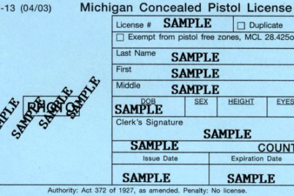 Michigan concealed pistol license